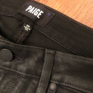 Paige Verdurgo Ultra Skinny Black coated jeans